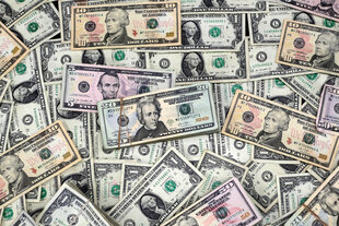 Blick auf eine Menge US-Dollar